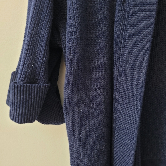 TanJay Women's Blue Knit Cropped Cardigan Sweater - Picture 3 of 10